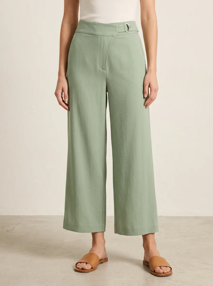 Classic Wide Leg Fit Women's Cropped Pants