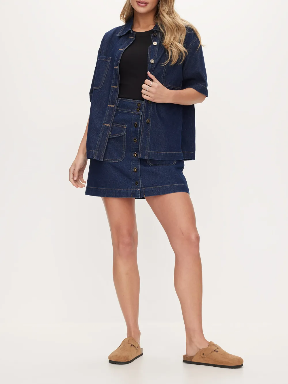 Casual Style Denim Shacket