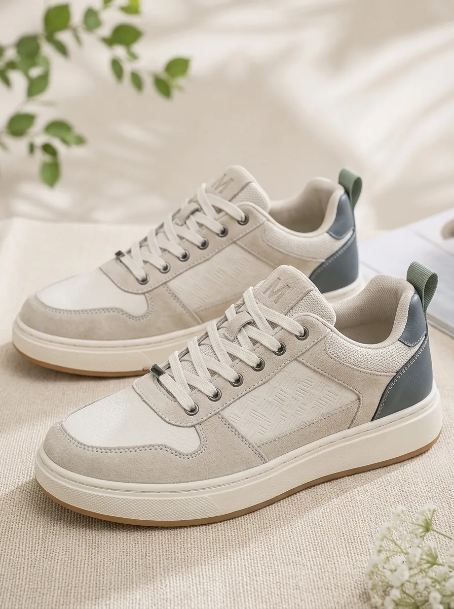 Men's Woven Texture Casual Patterned Skate Shoes