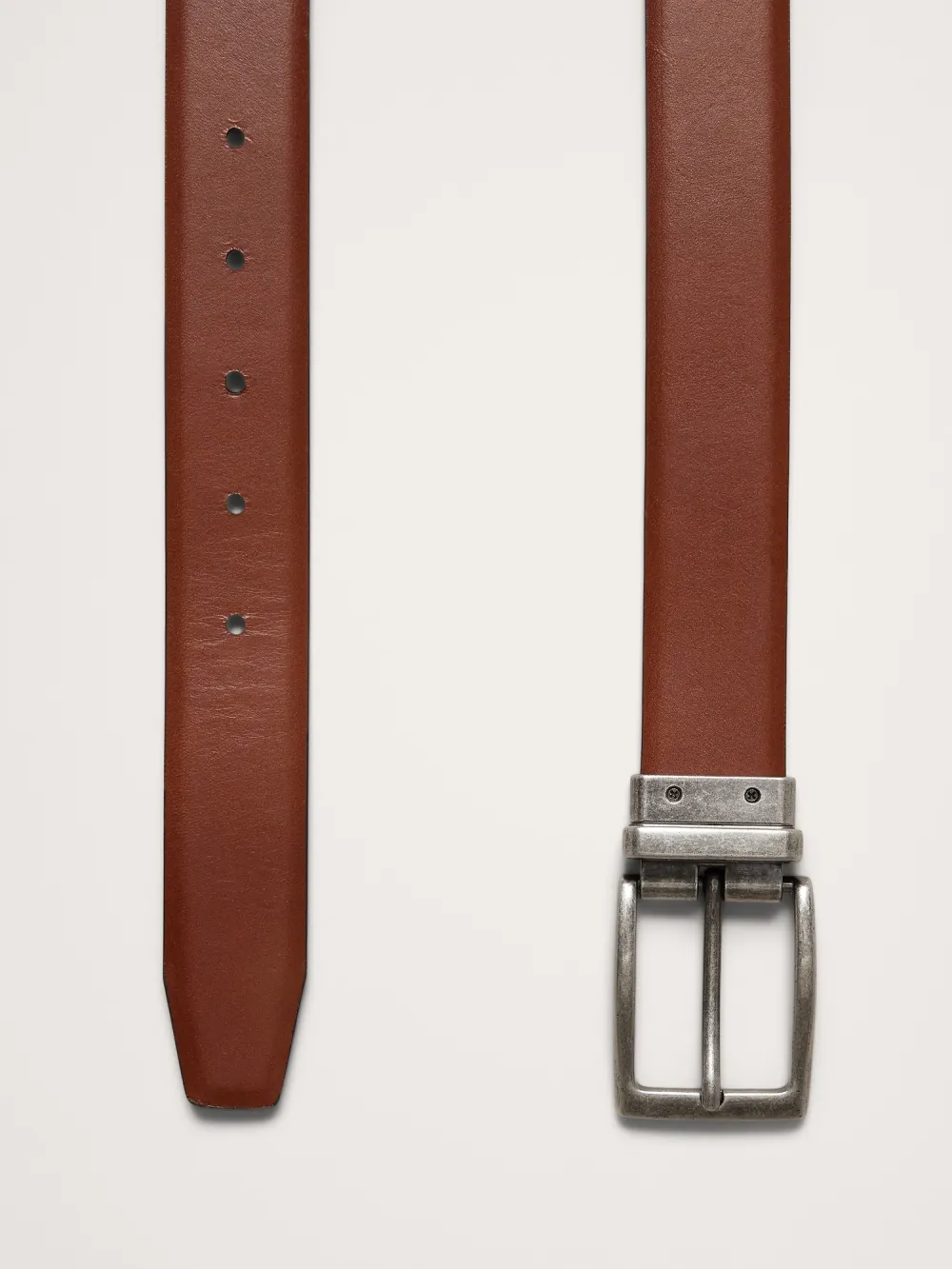 Double-Sided Leather Simple Black and Brown Men's Belt