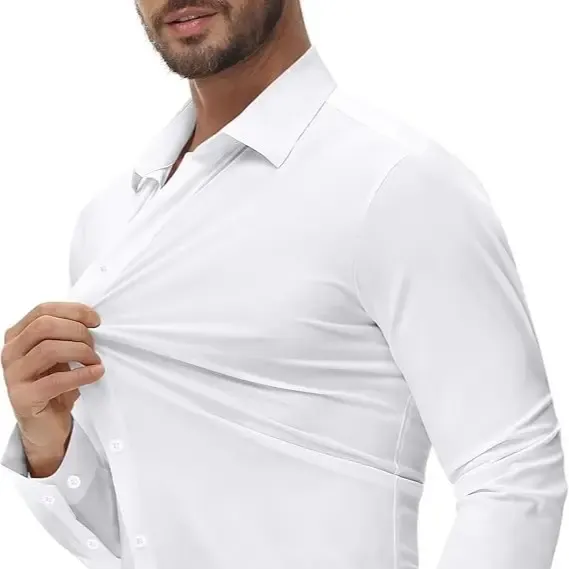 Men's Shirt Wrinkle Free Dress Shirt Long Sleeve Button Menswear