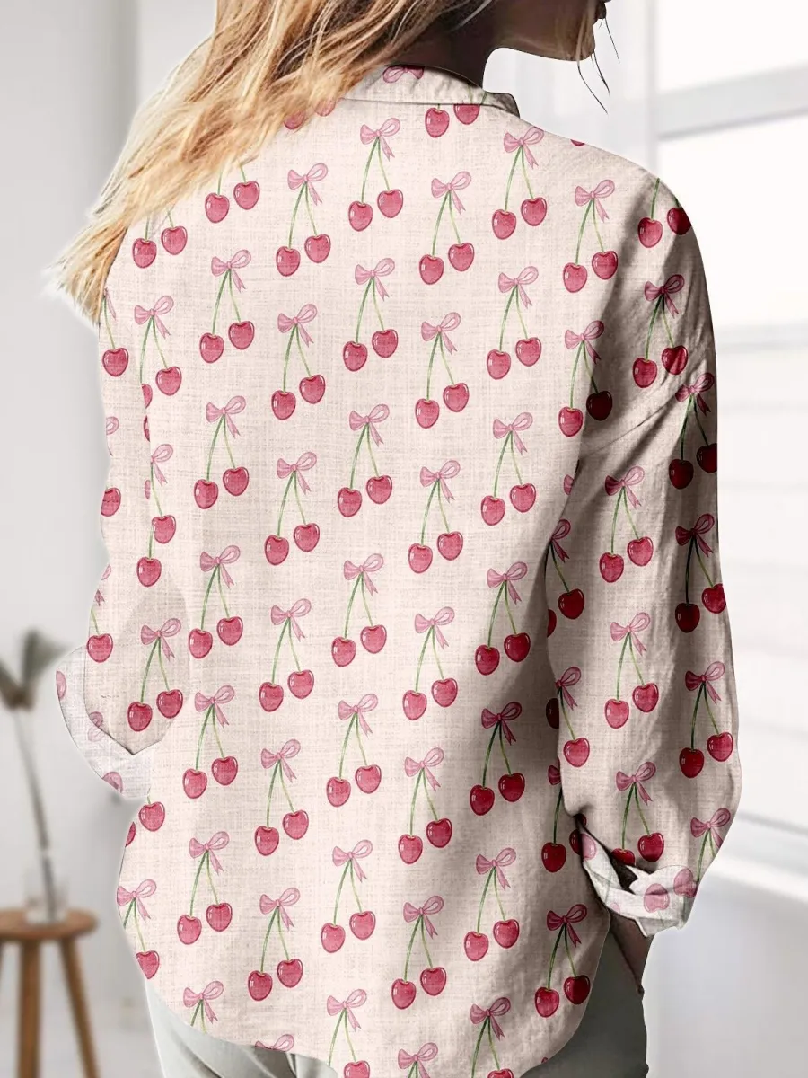 Cherry and Bow Print Shirt