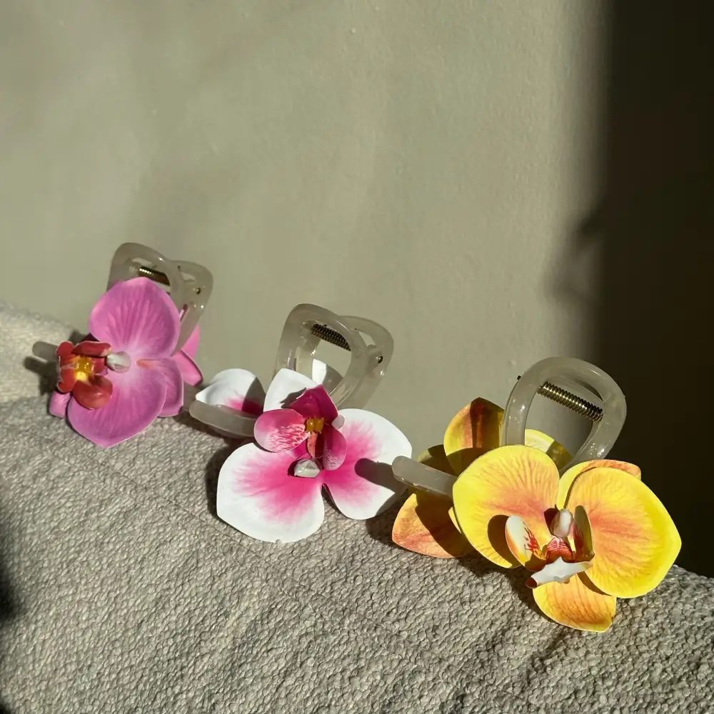 Orchid Flower Hair Claw Clip