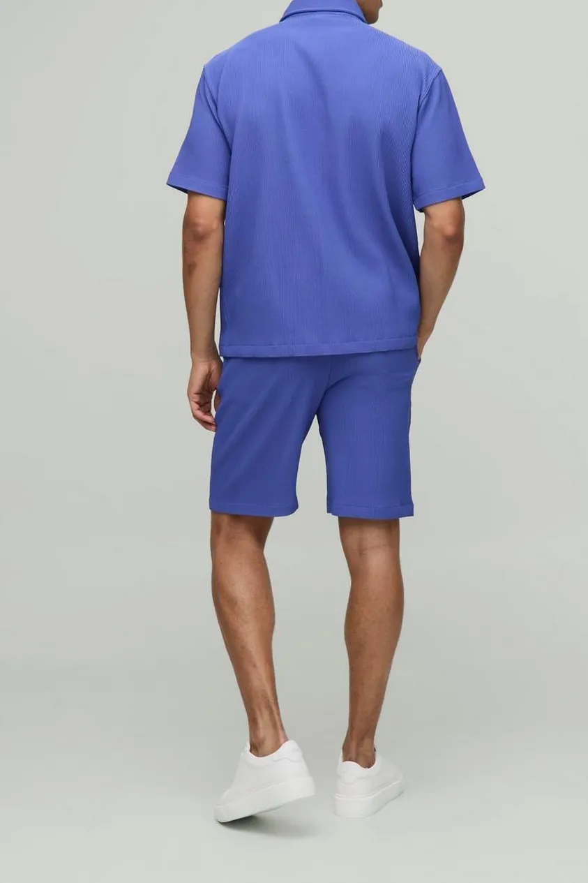 Royal Blue Short Sleeve Ribbed Shirt