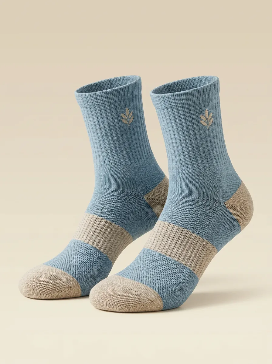 Socks Featuring Colorblock Leaf Printed Art