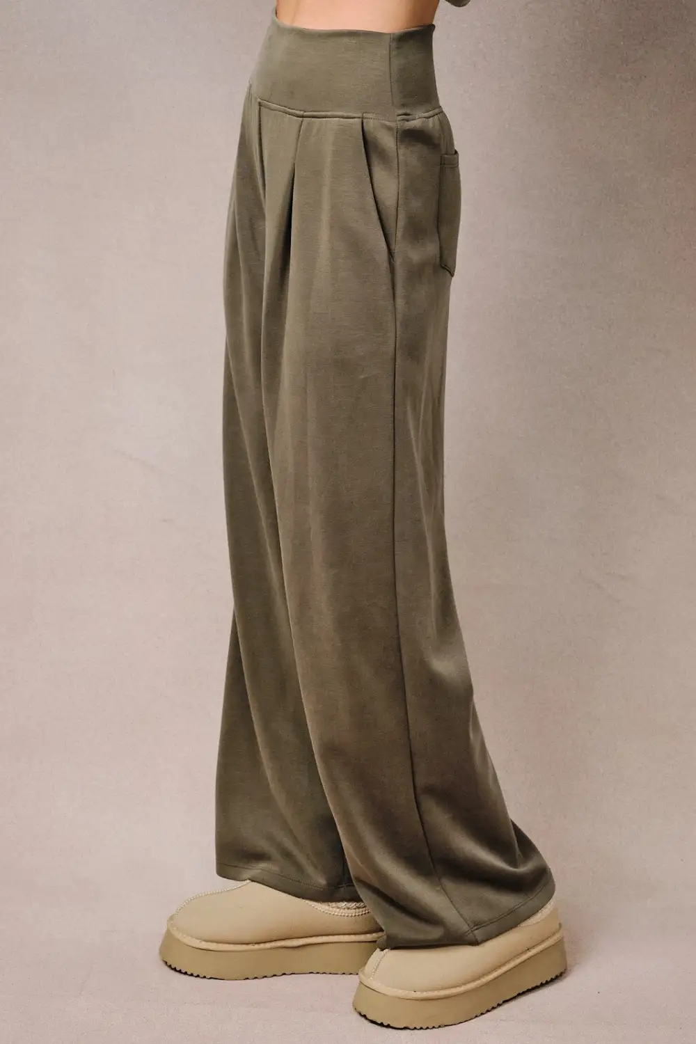 High Waist Wide Band Pants