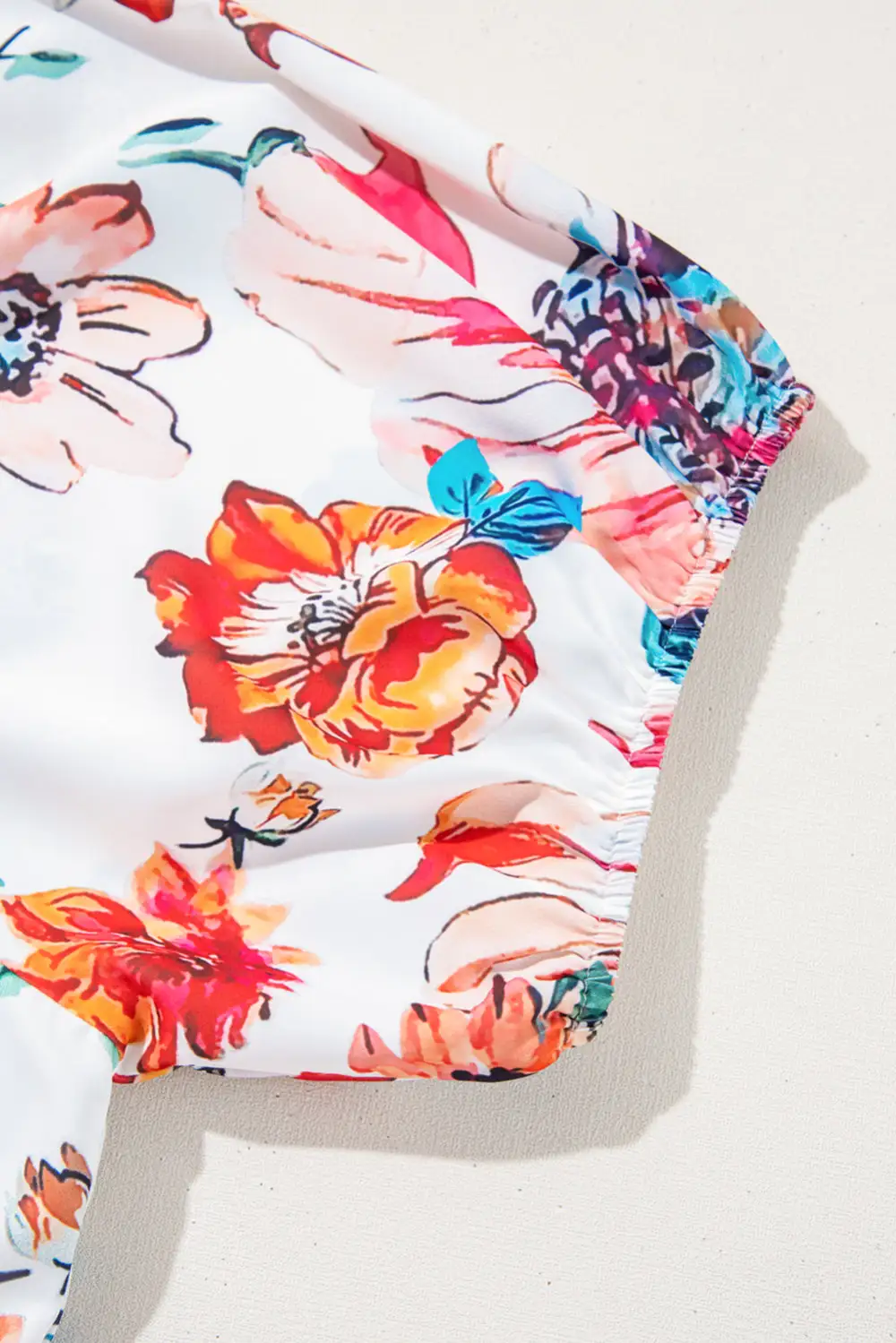 Floral Square Neck Puff Sleeve Midi Dress