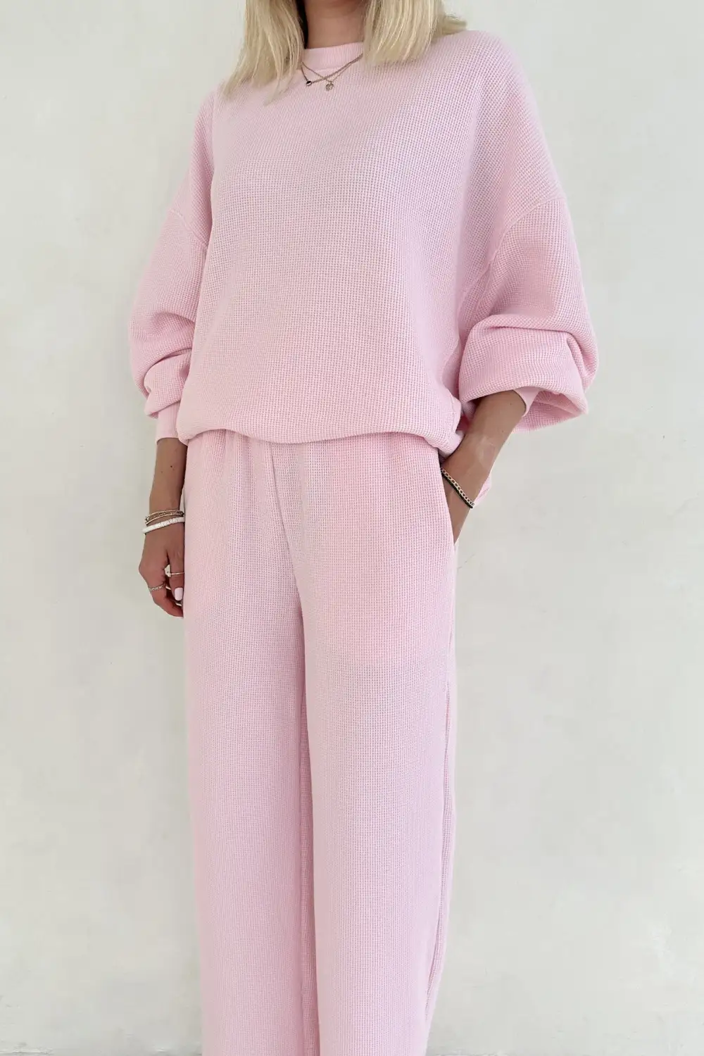 Neat Finish Waffle Knit Sweatshirt