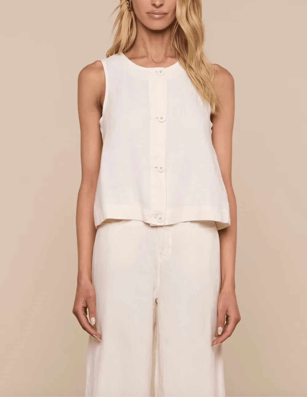 Linen Sleeveless Tank Top