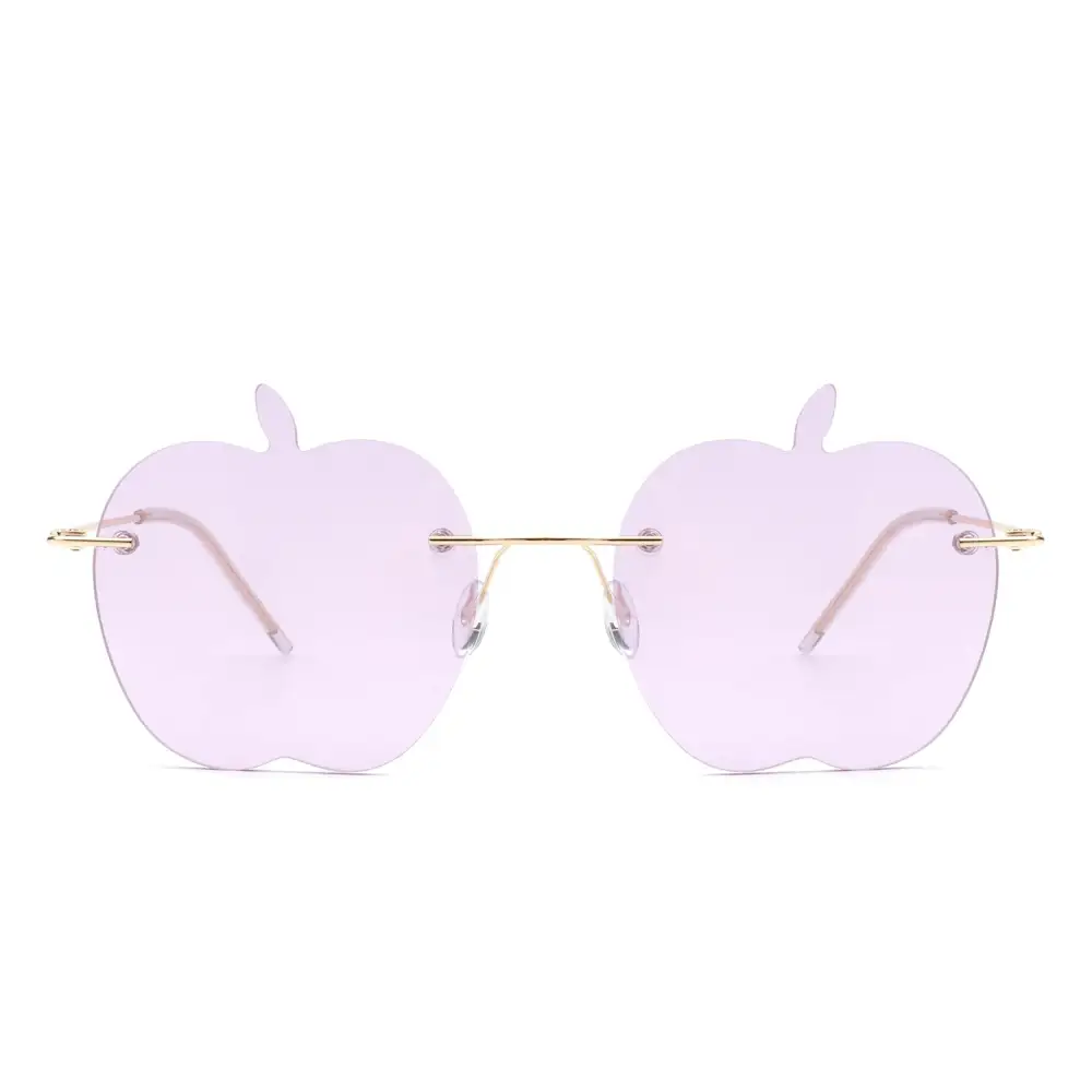 Textured Rimless Frame Sunglasses