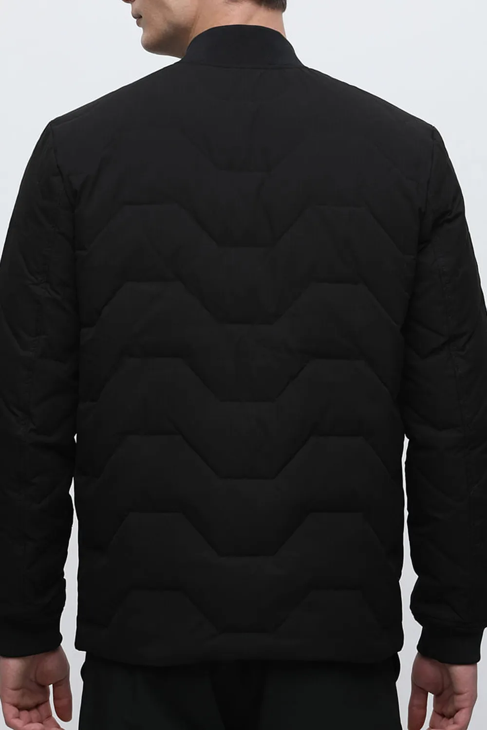 Green Quilted Bomber Jacket