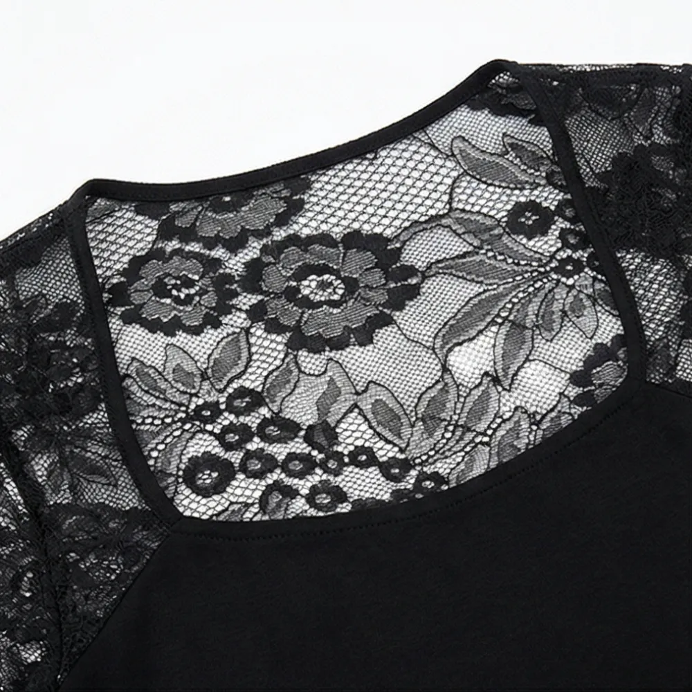 Floral Lace Sleeve Blouse