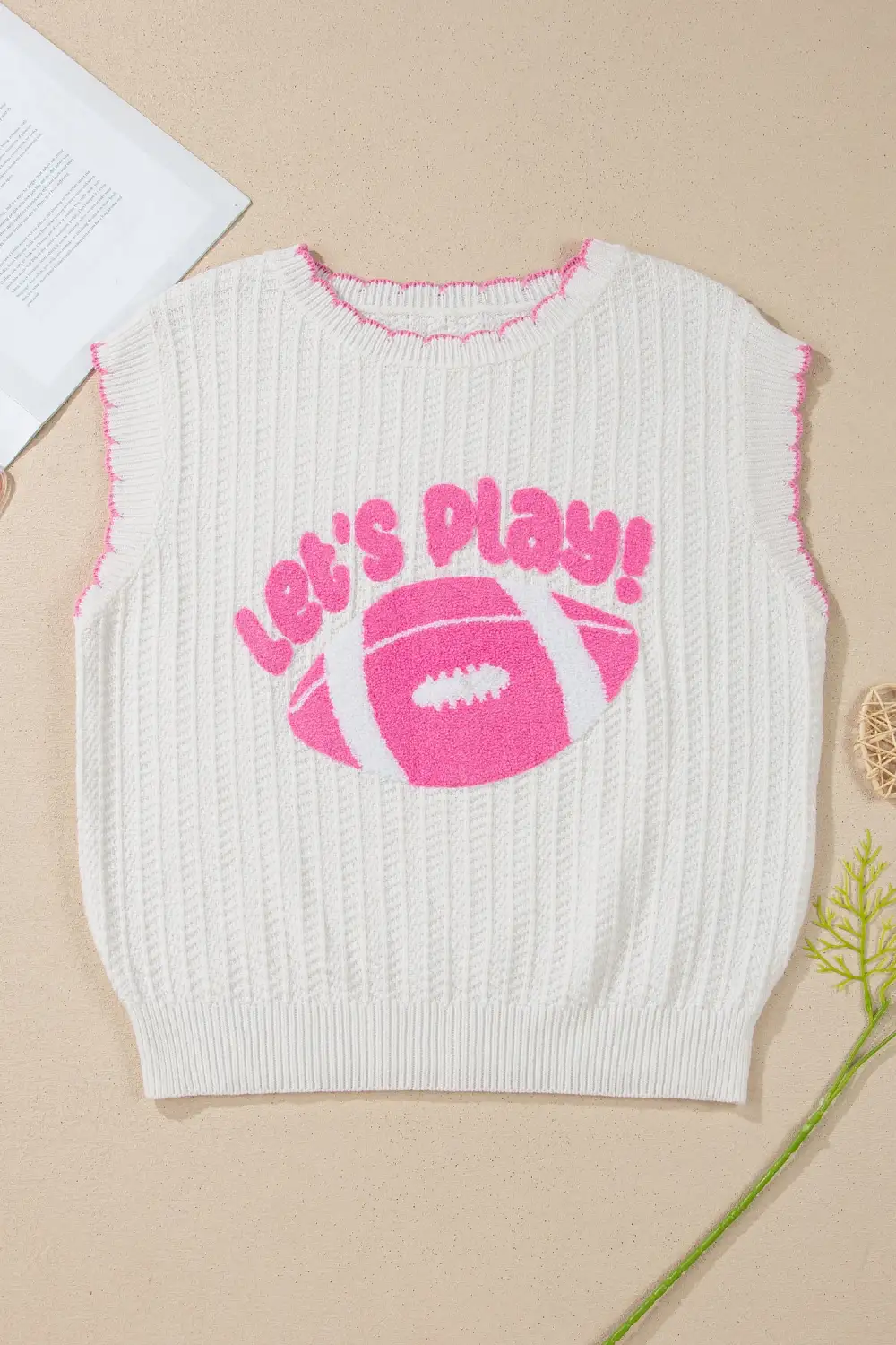 Rugby Pattern Textured Knit Everyday Shift Sweater Vest