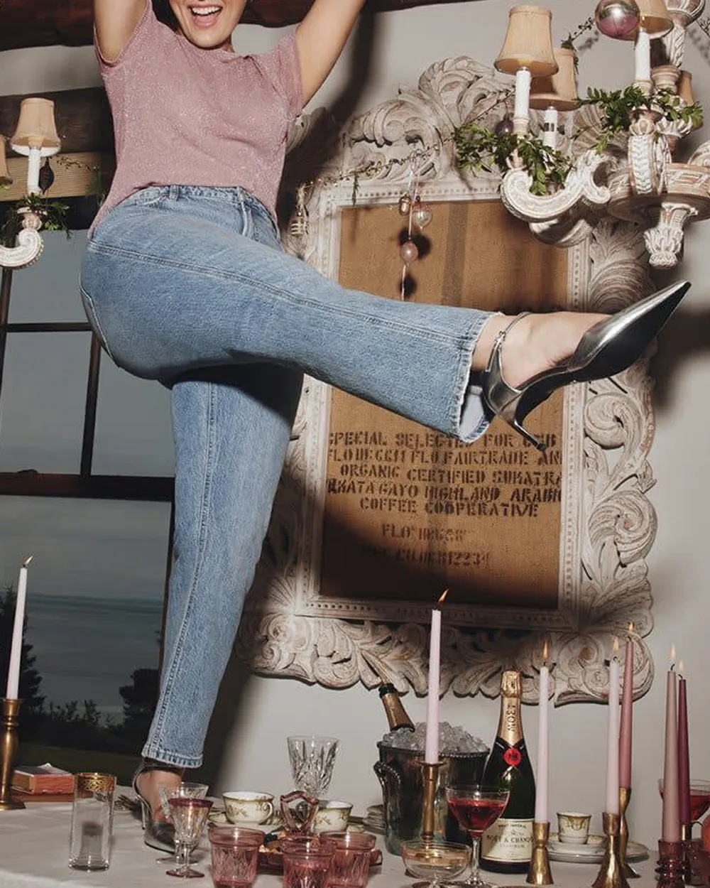 Skinny-Leg High-Rise Coated Pants  Signature