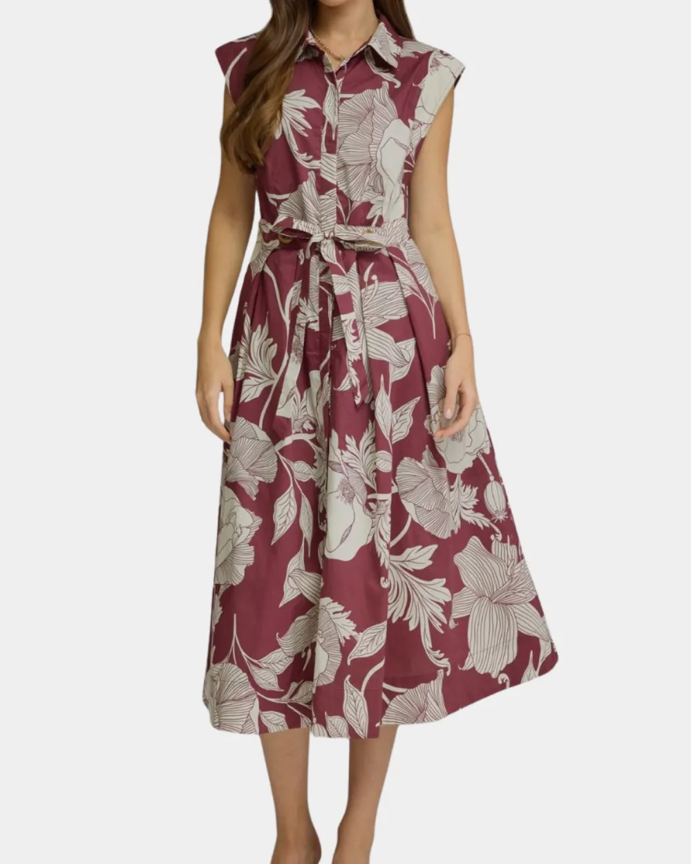 Floral Button Closure Dress