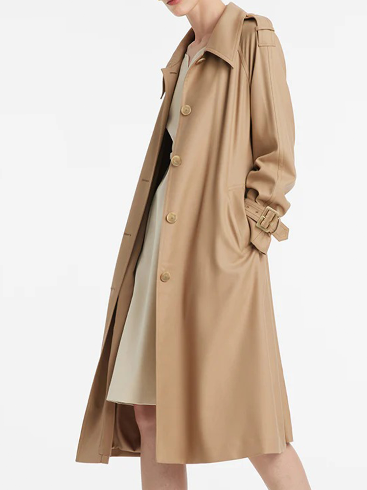 Wool Collar Women's Trench Coat