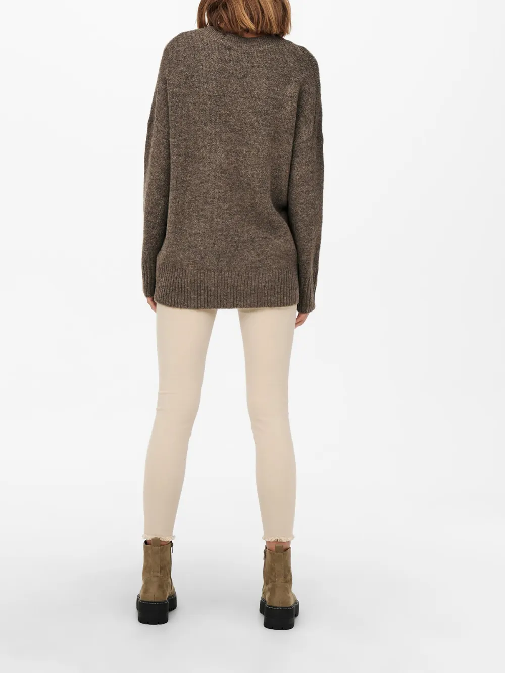 Crew Neck Plain Colored Cotton Sweaters