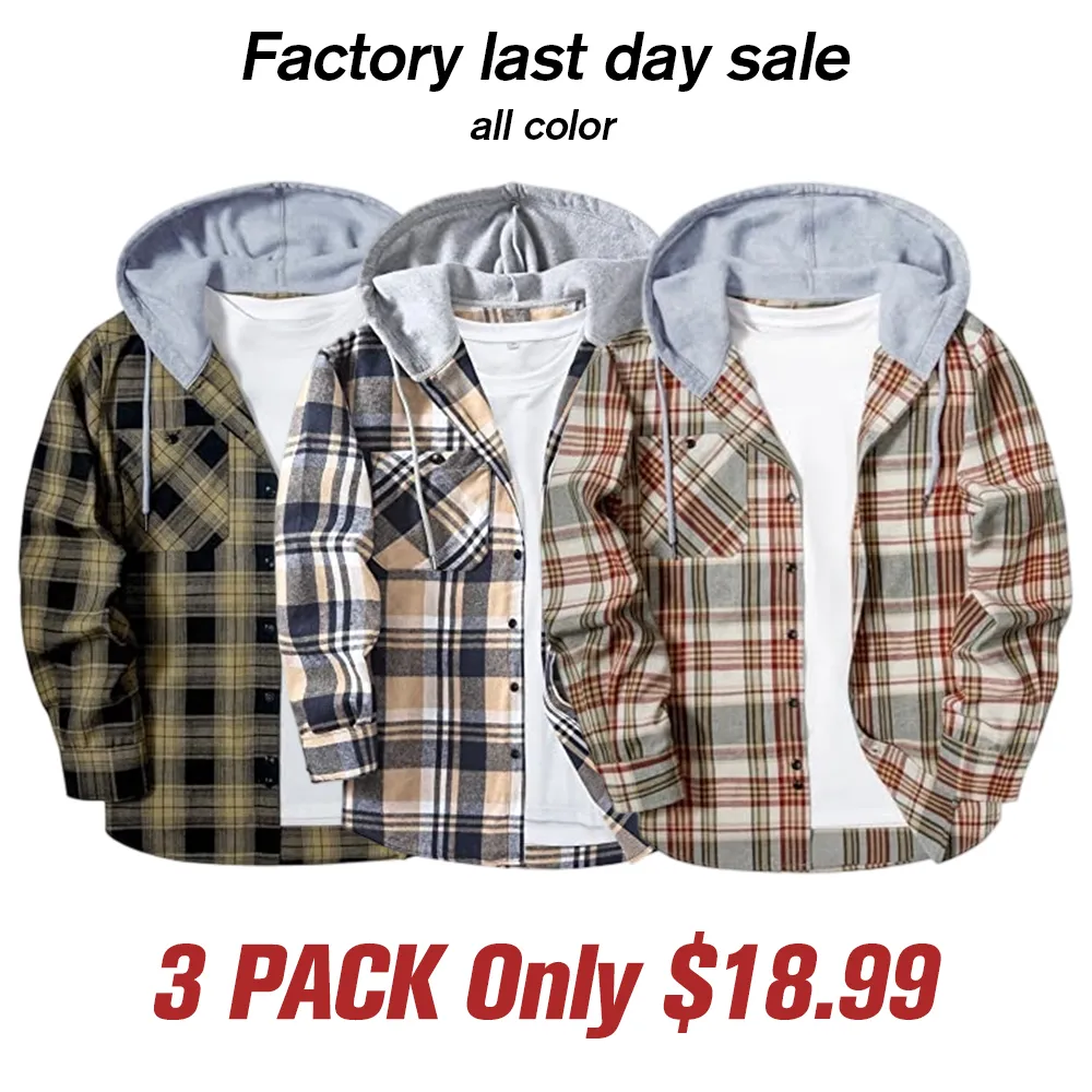 Men Plaid Long Sleeve Flannel Jacket