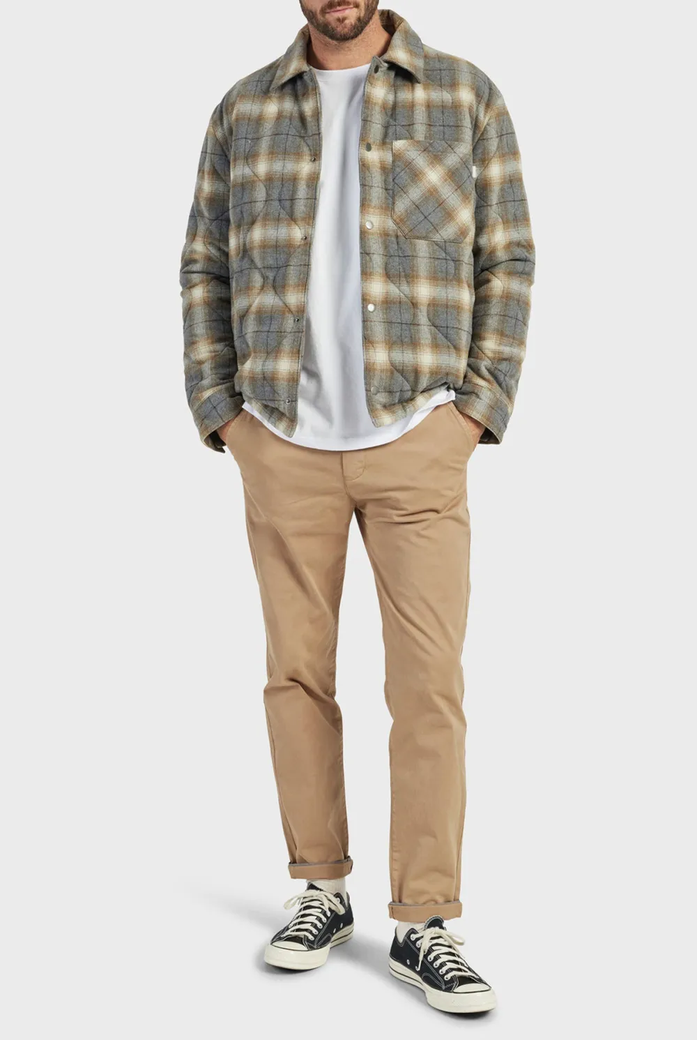 Plaid Wool Blend Jacket