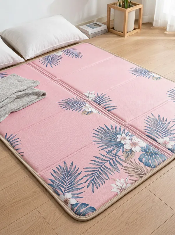 Tropical Hibiscus Leaf Pattern Cooling Mat