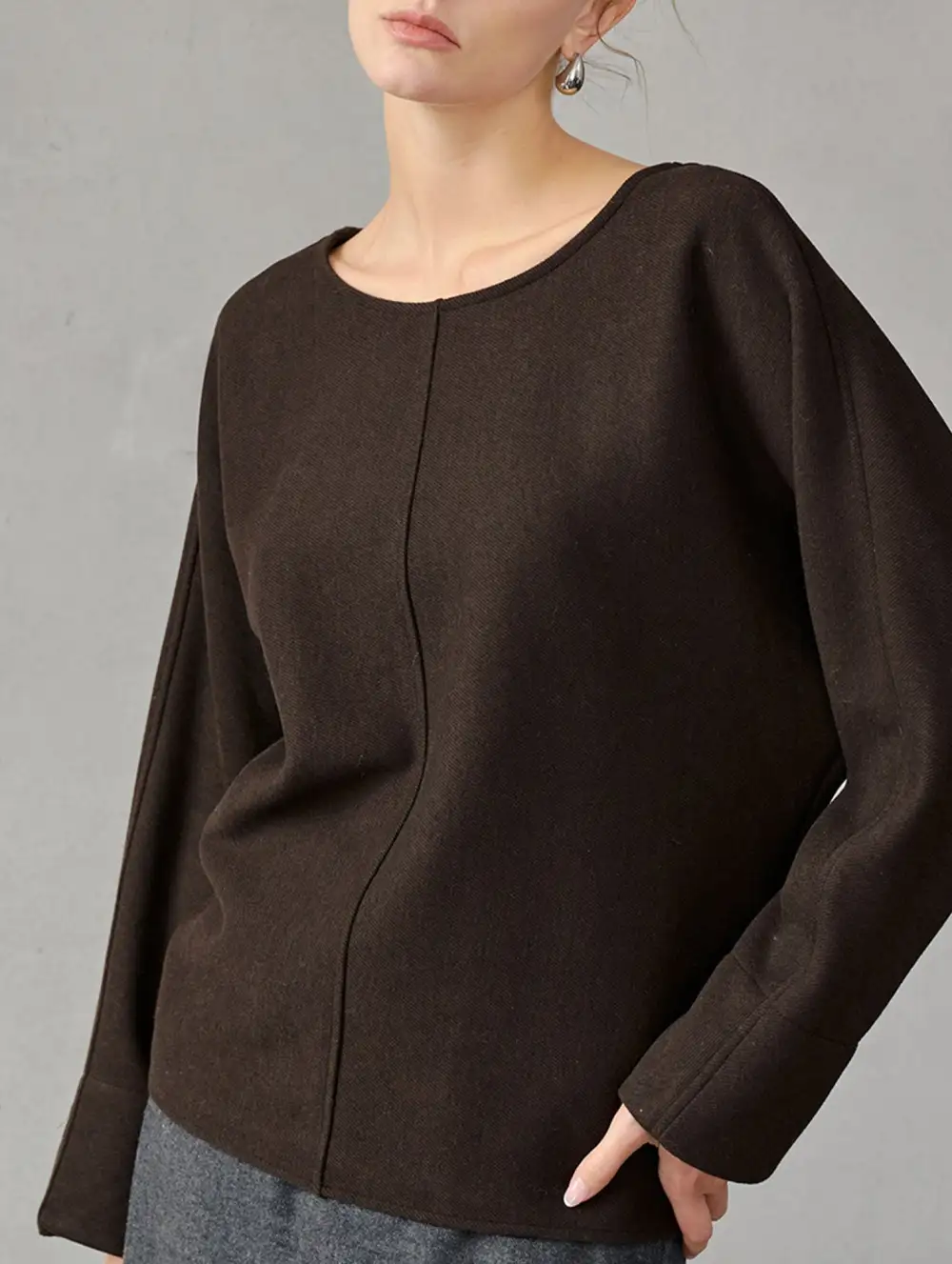 Crew Neck Loose Fit Long Sleeve Sweatshirt