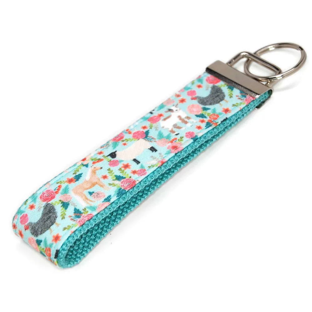 Pastel Farm Friends Botanical Keychain