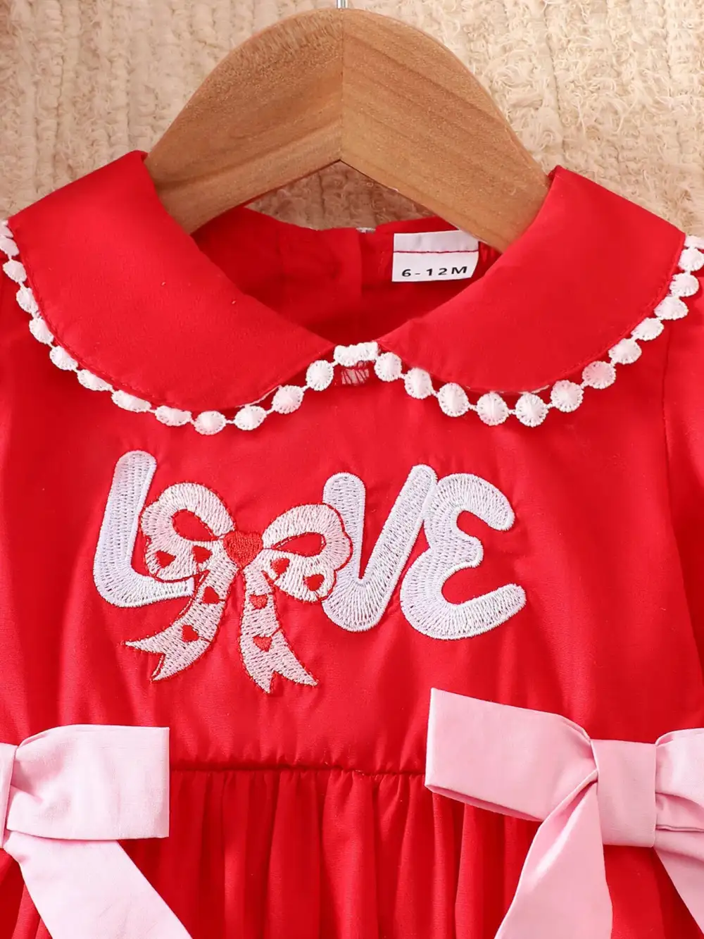 Girls Bow Long Sleeve Dress