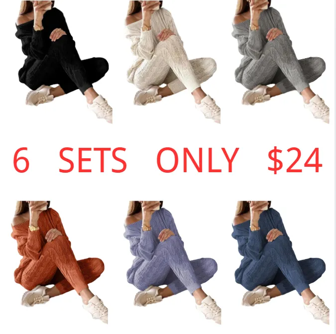Women's Solid Sweater & Pants Set