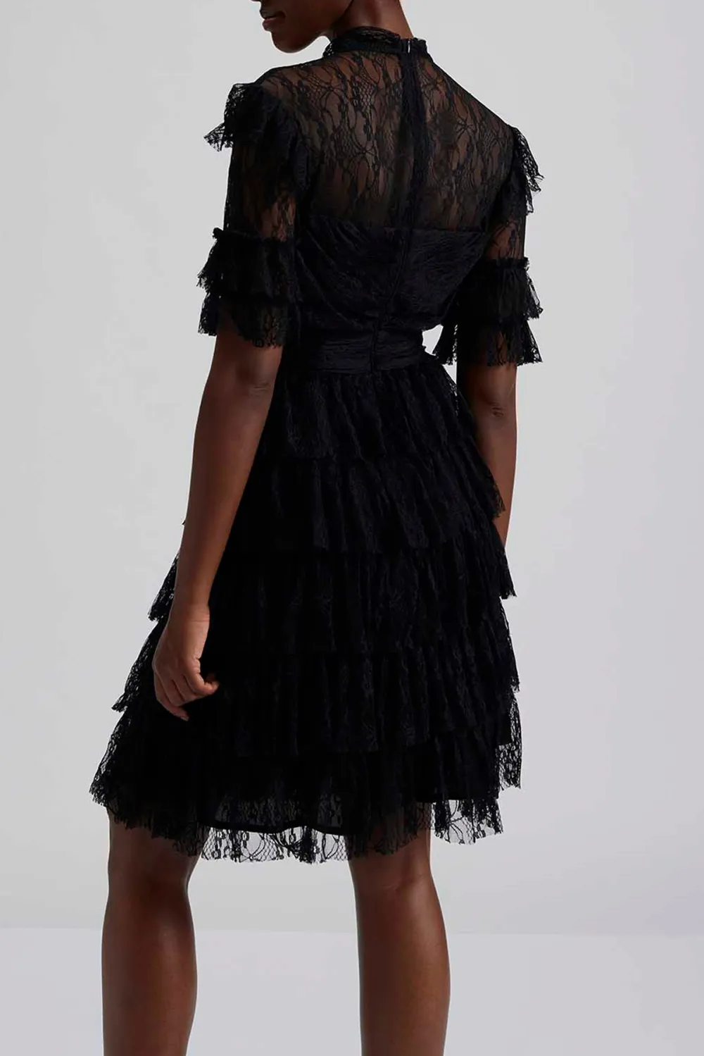 Ruffled Lace Mini Dress