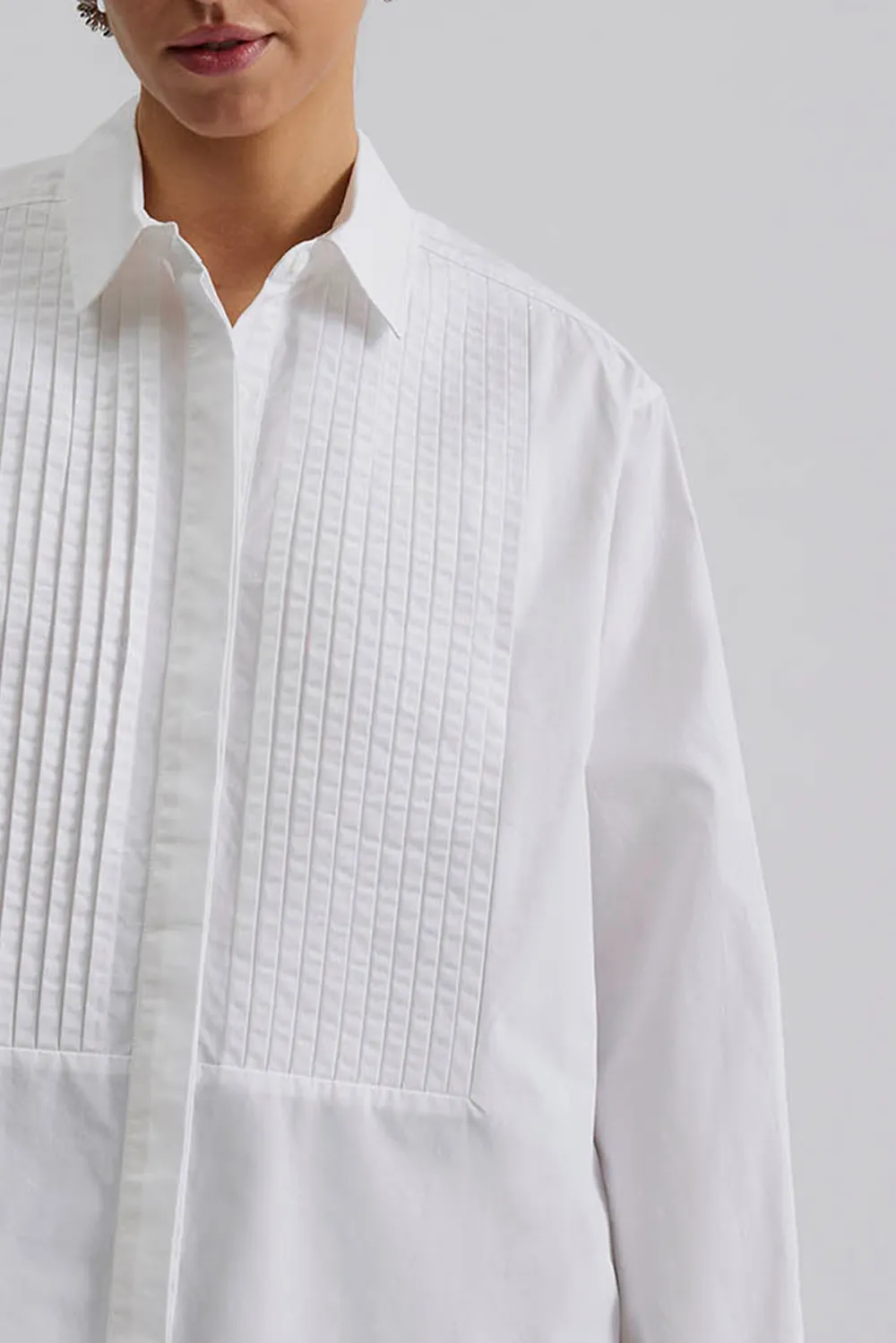 Pleated Panel Cotton Shirt