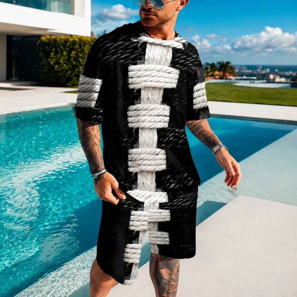 Abstract Geometric Shirt And Shorts Set