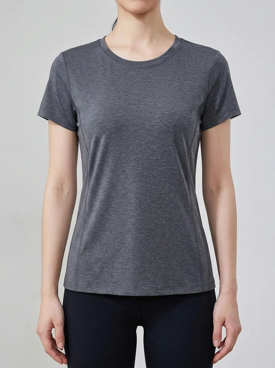 Women's Heathered Side-Panel Crewneck T-Shirt
