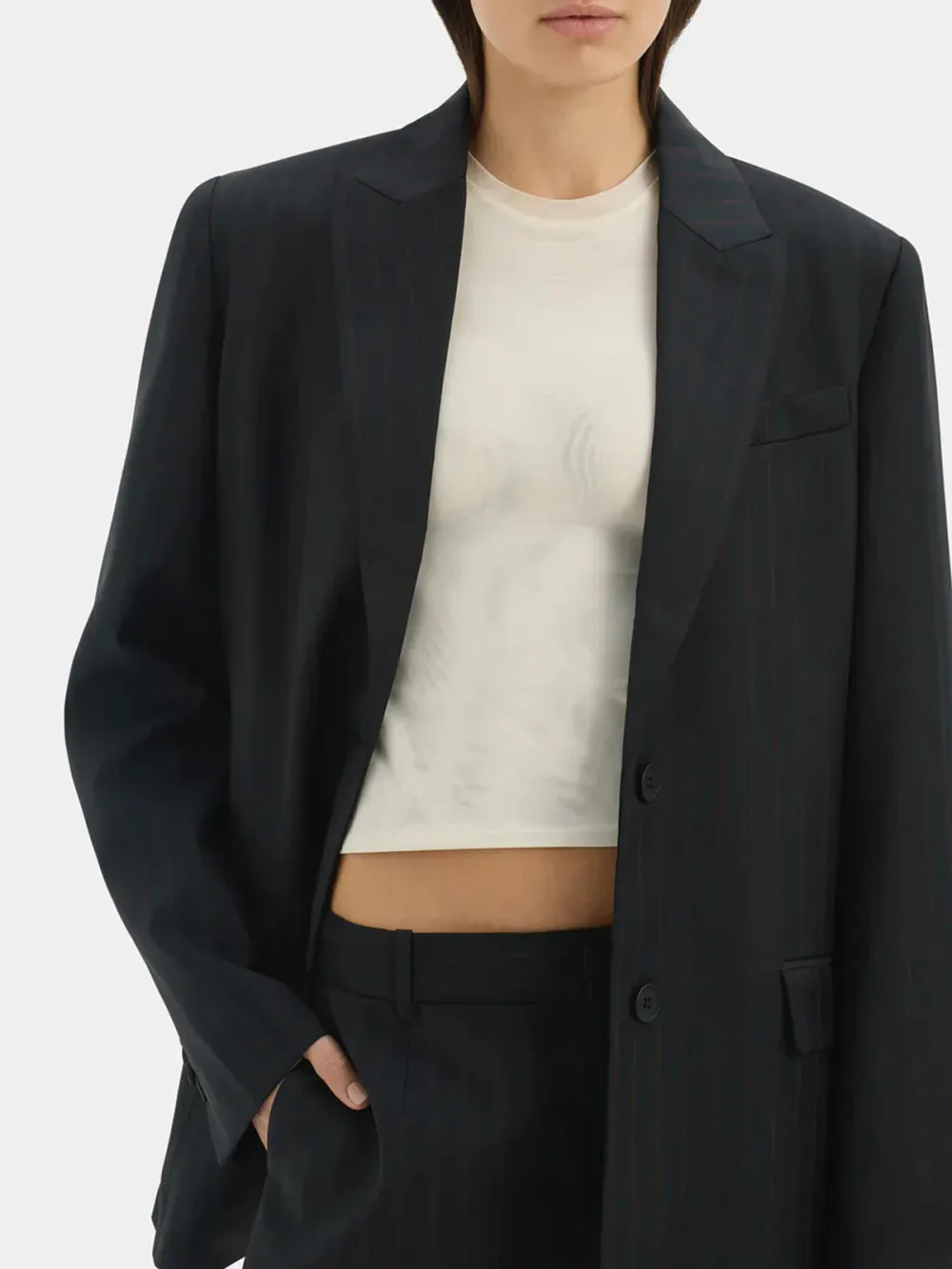 Casual Style Drawstring Pant Red Pinstripe