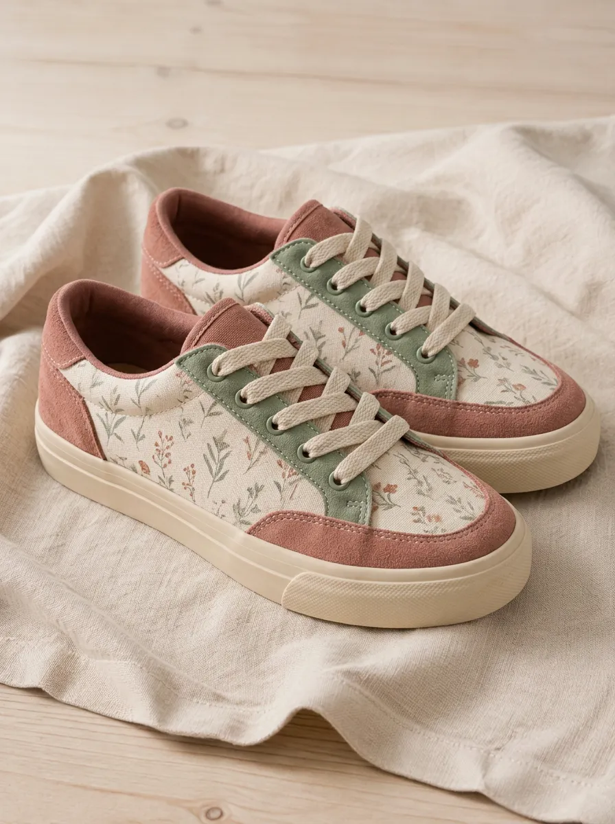 Women's Botanical Floral Pattern Classic Skate Shoes