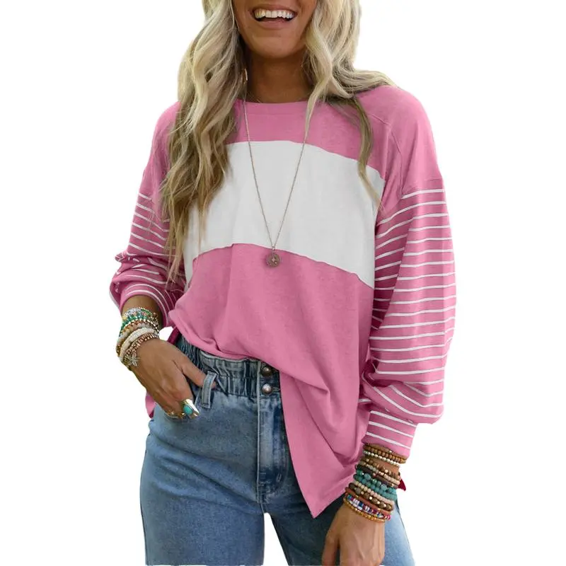 Womens Casual Color Block Shirts