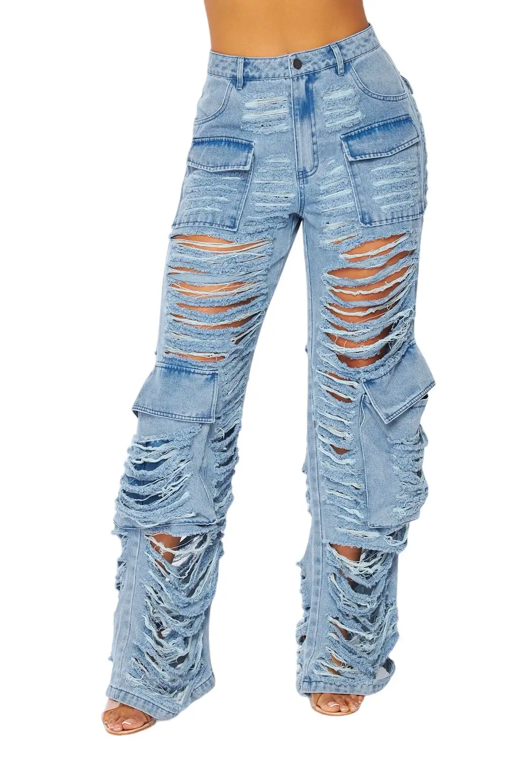 High-Rise Wide-Leg Cargo Pants