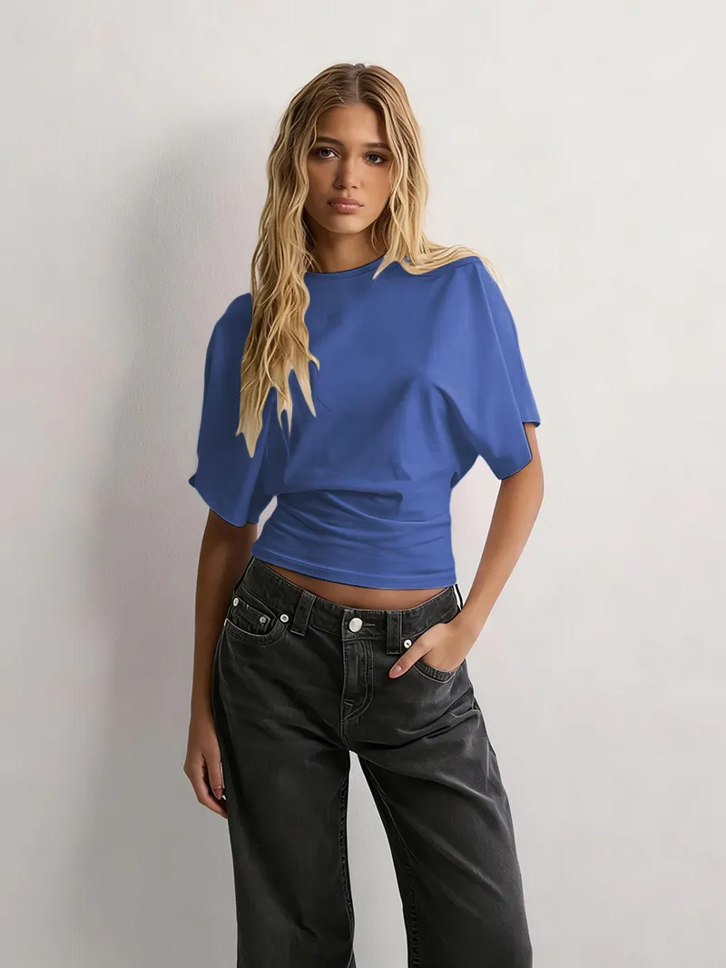 Women's Solid Color Round Neck Tee