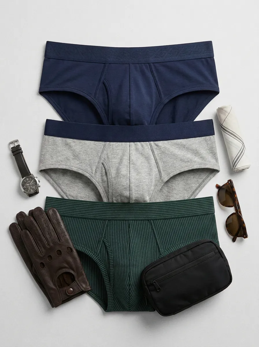 Men's Basic Everyday Multi-color Striped Printed Briefs