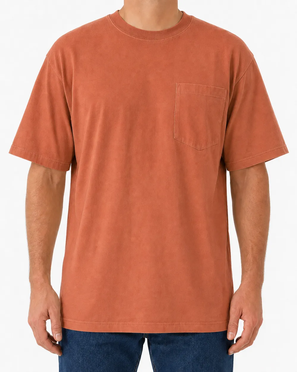 Men's Soft Cotton Pocket Crew Neck T-Shirt