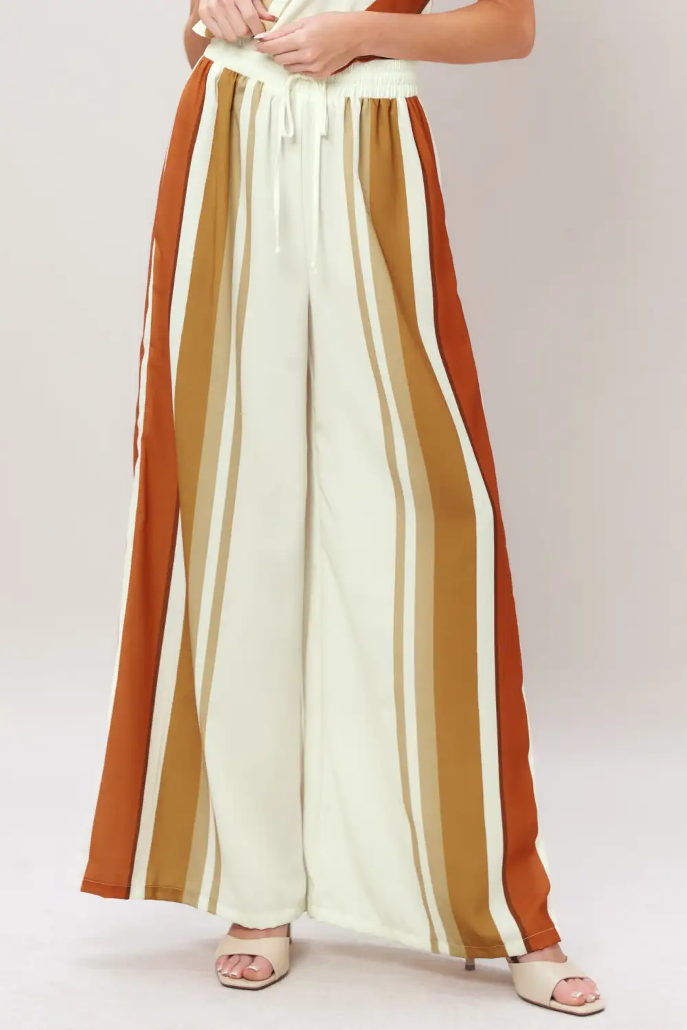 Artful Detail Sequin Wide Leg Elastic Waist Pants