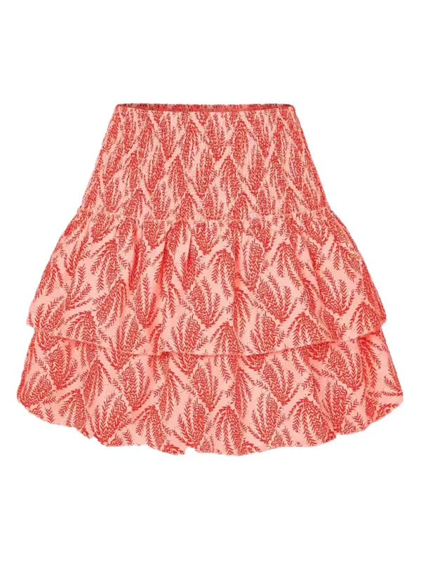 Pleated Ruffle Trim Skirt