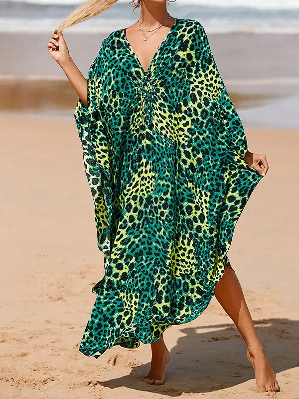 Leopard Neck Maxi Dress