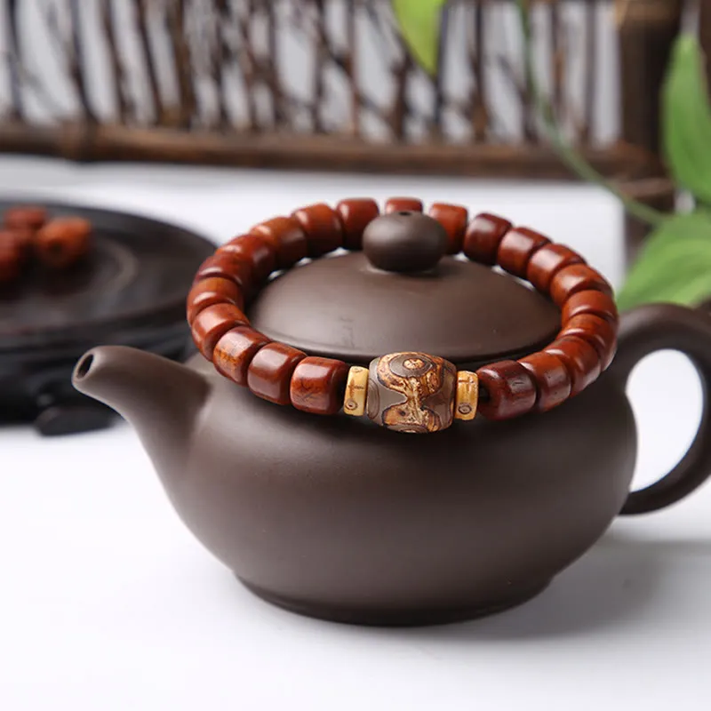 Bone Beads Eyed Dzi Bead Sheep Horn Bracelet