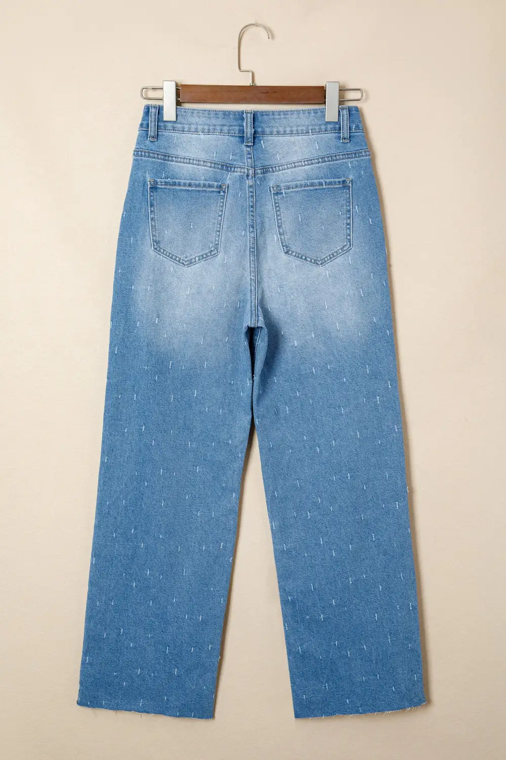 Distressed Detail Tummy Control Raw Hem Jeans