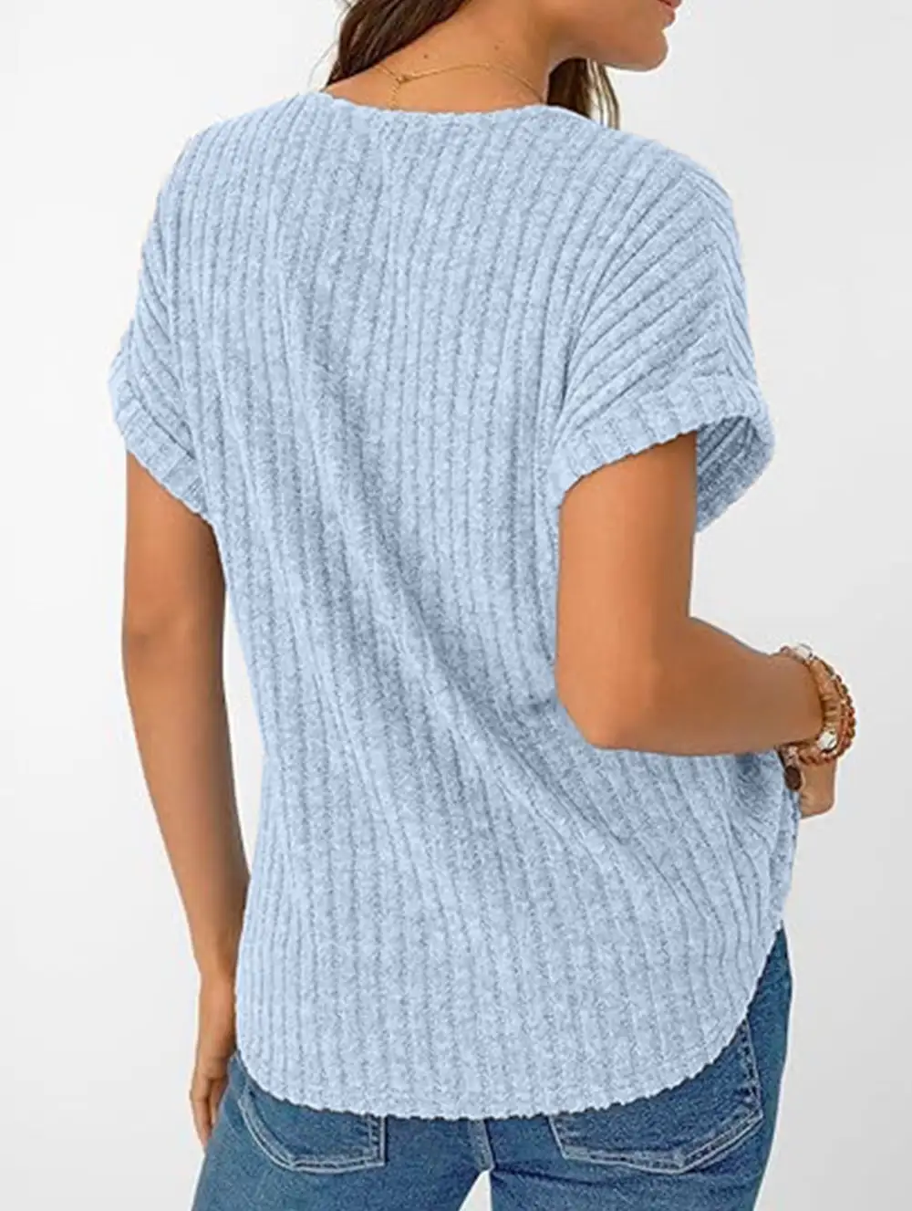 Draped V Neck Tee