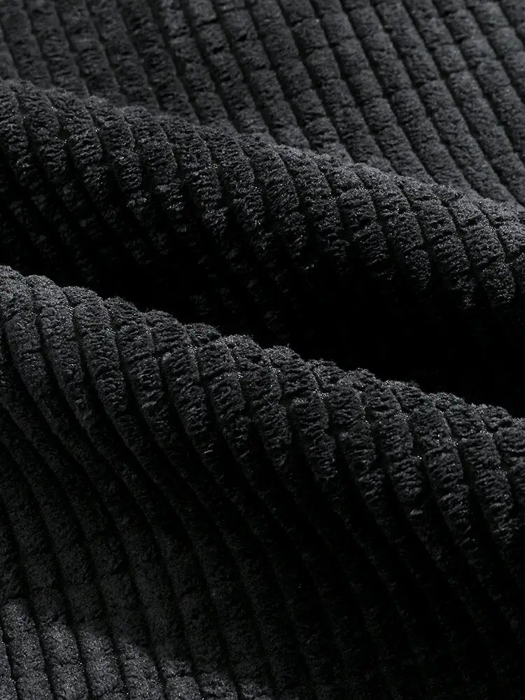 Corduroy Print Panel Pants