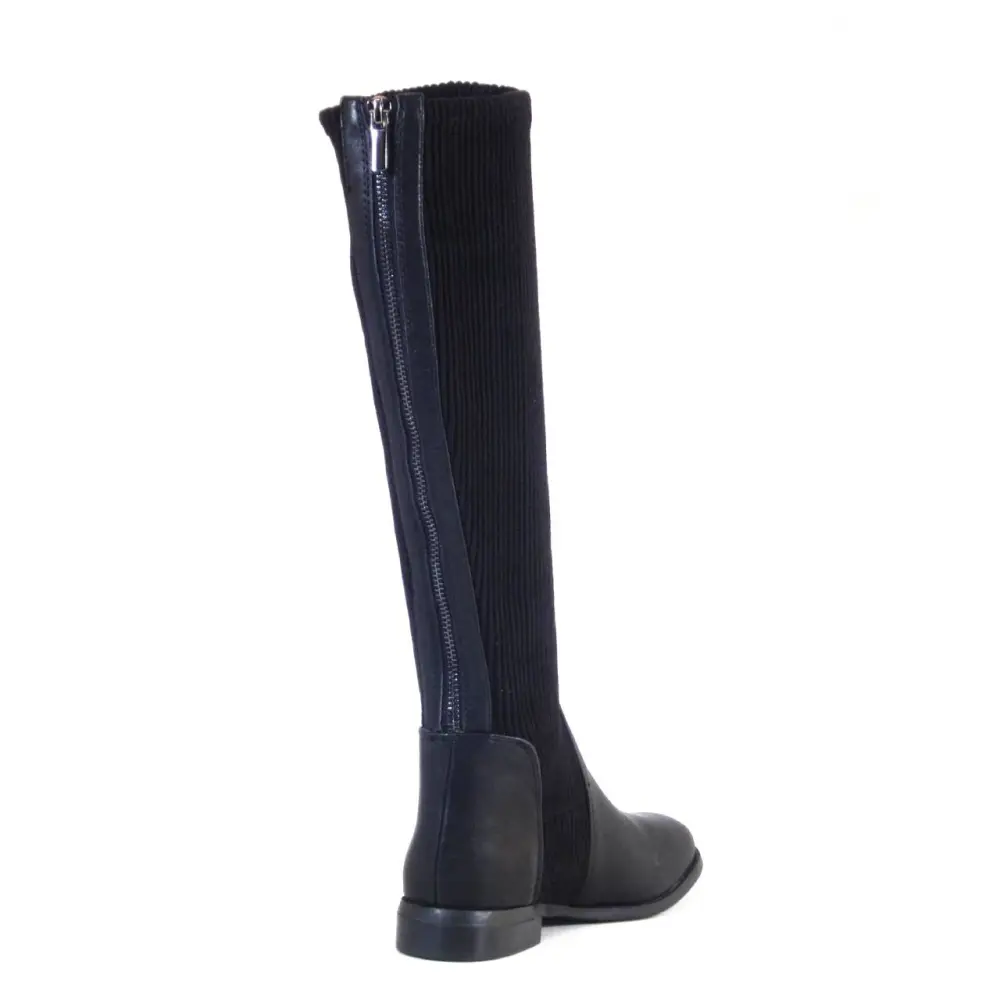 Back Zip Stretch Knee High Boots