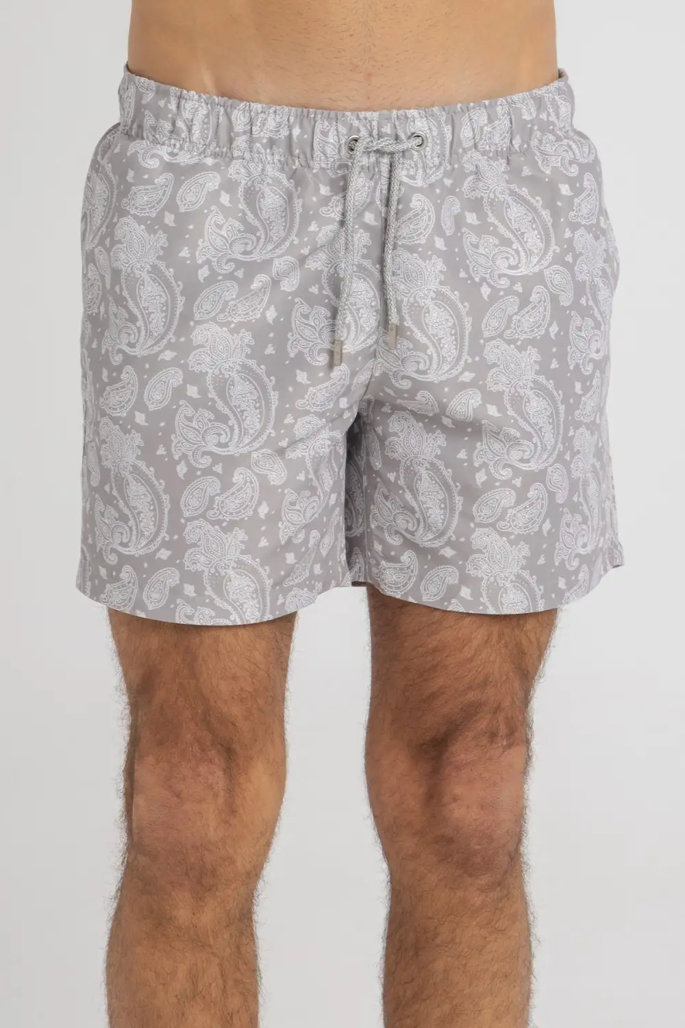 Taupe Paisley Swim Shorts