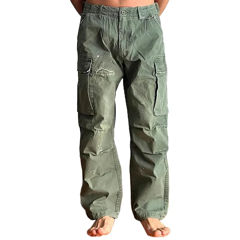 Washed Woven Pocket Pants