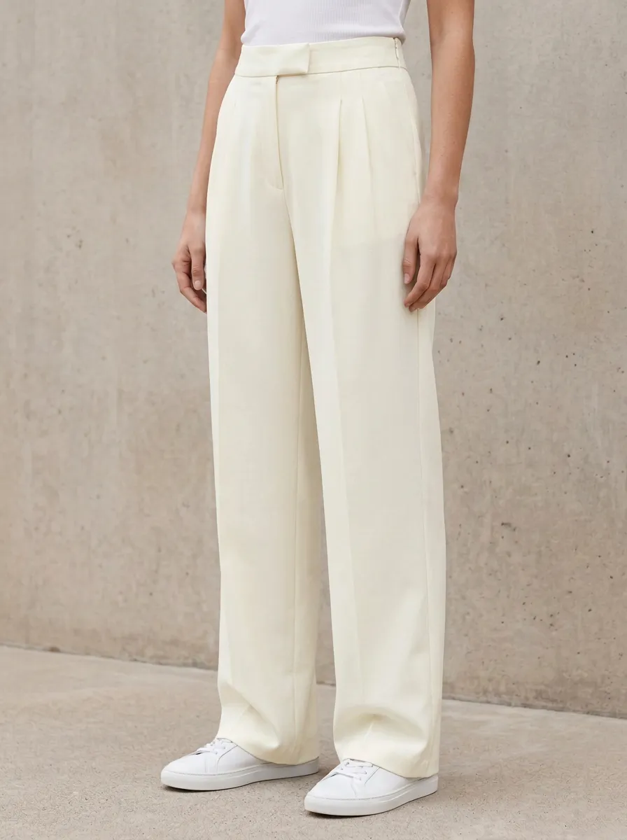 Office Form Pleated Wide-Leg Trousers
